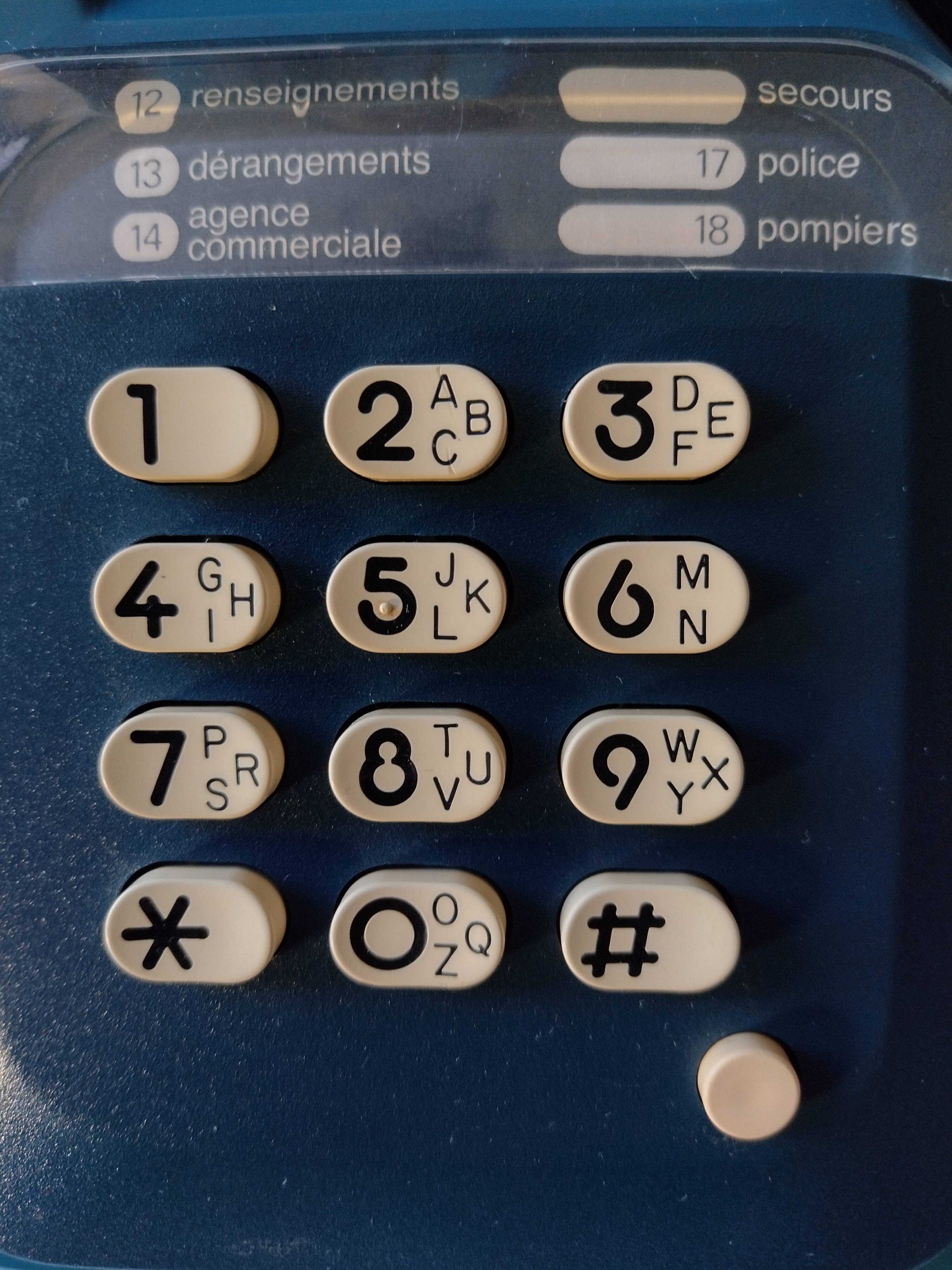 Old Blue Phone Vintage S63 Socotel with Ptt Keyboard