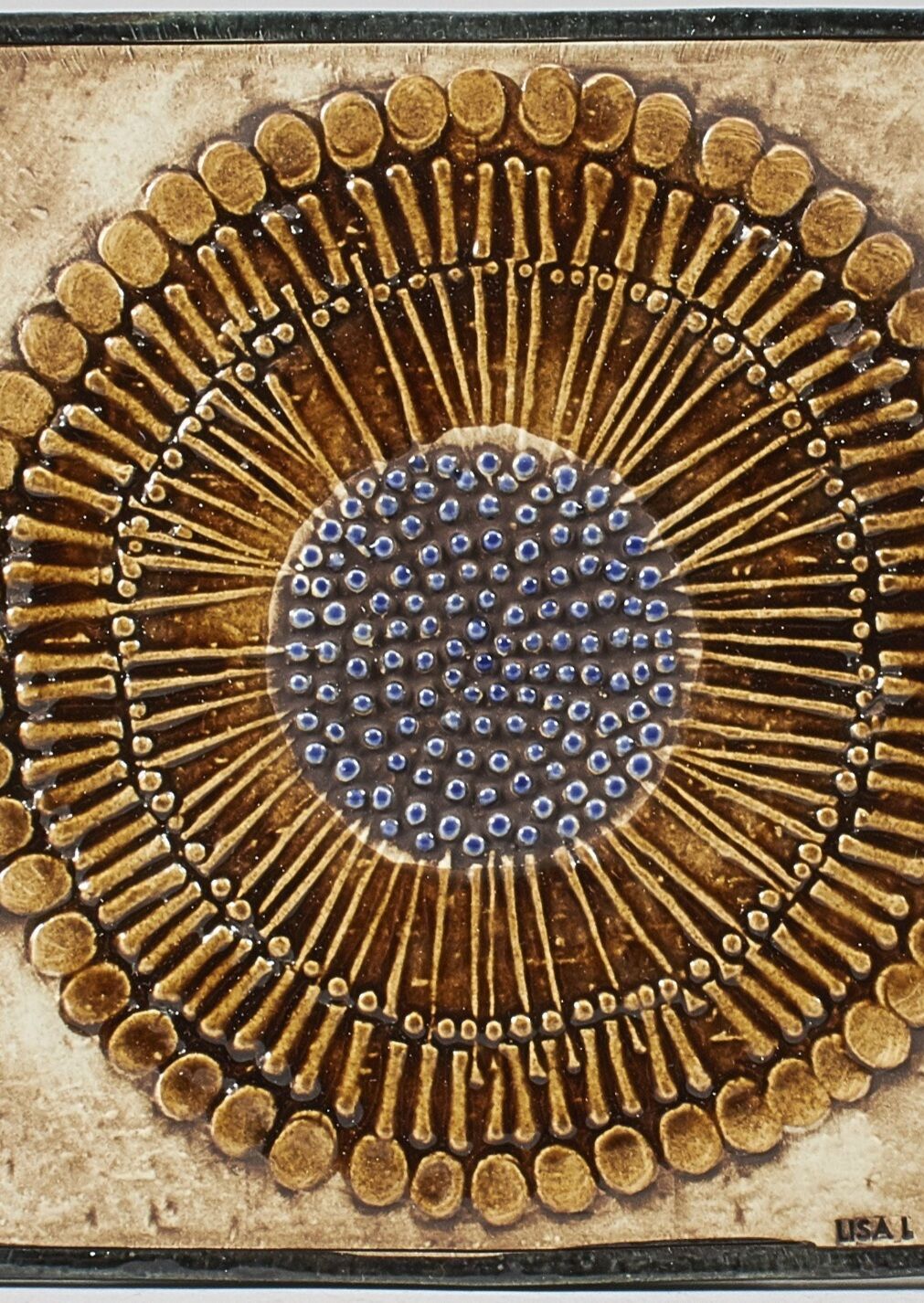 Lisa Larson tile series Unik "Sunflower" - Gustavsberg