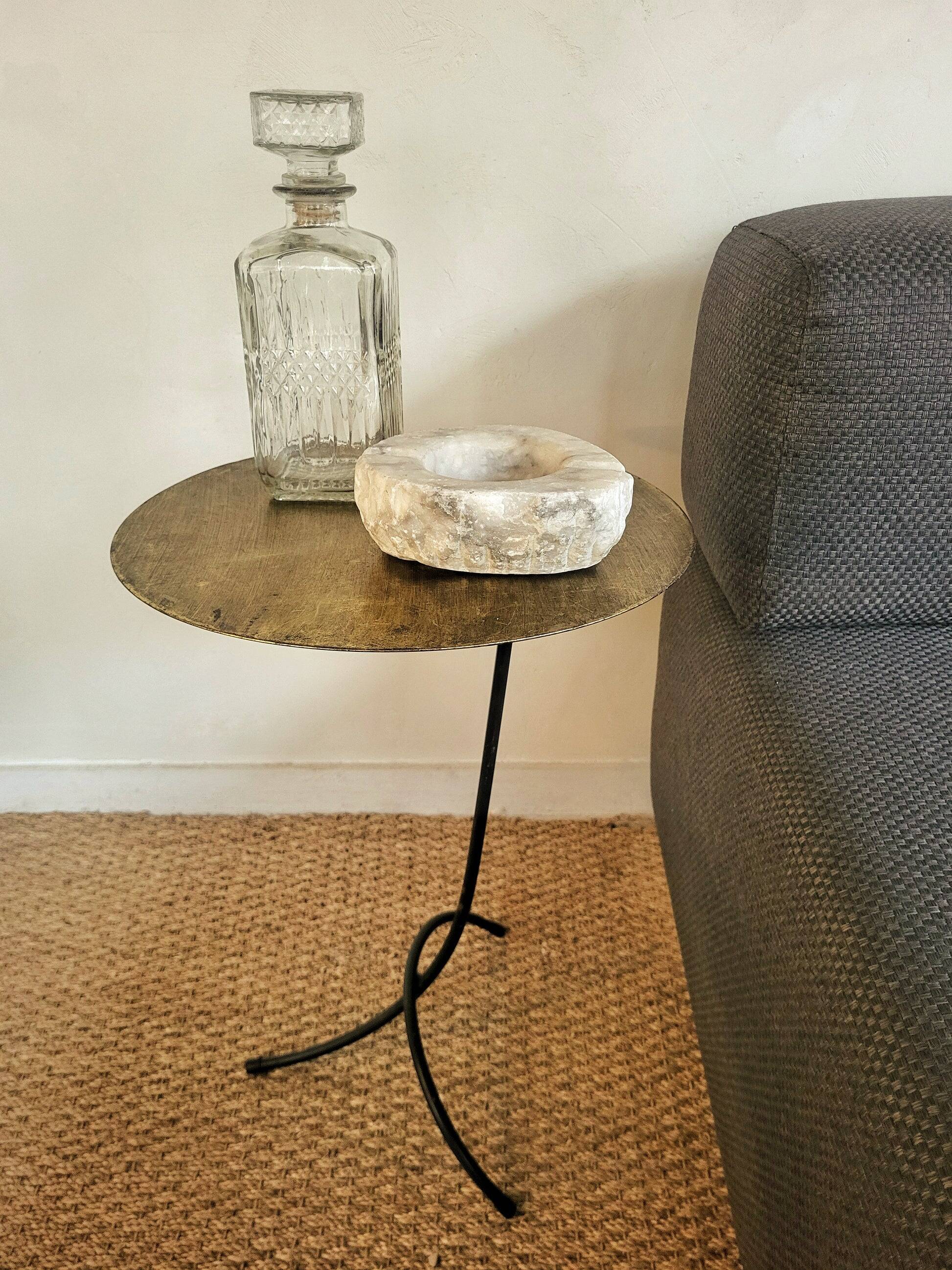 60s gold side table
