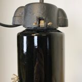Industrial bauhaus black enamel pendant lamp, 1930s
