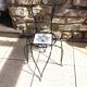 Plant holder "chair" in wrought iron and earthenware / vintage 60s-70s