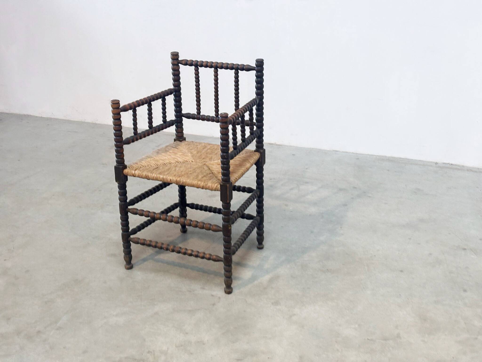 1930's Bobbin easy chair low back