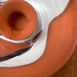 Workshop pottery candlestick from mid-century German with bird motif by Töpferei Bücking Börnsen, 1960s.