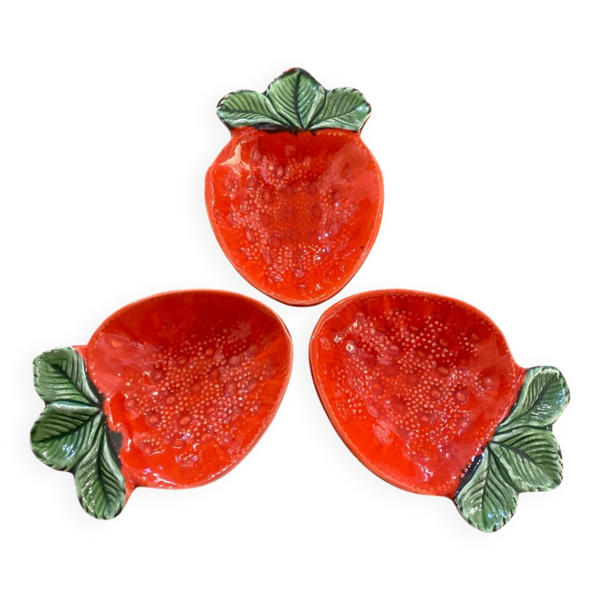 Set de 3 coupelles barbotine fraises