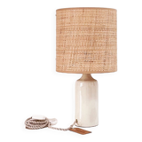 Sandstone and rabane lamp