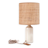 Lampe grès et rabane