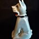 Card holder door porcelain menu dog Art Deco Limoges France