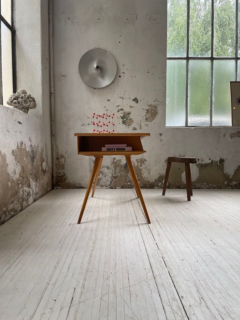 Vintage oak compass desk