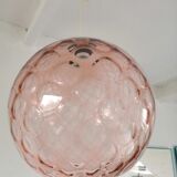 Suspension in bubble glass pink design 70s