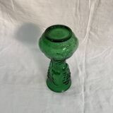 Italian vase in green glass, dimensions: height -25.5 cm - diameter -11 cm -