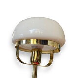 Midcentury desk lamp in opaline glass and gilded metal
