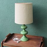 Vintage 70s lamp, turned wooden base