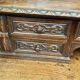 Desk with tiered secret drawer in solid oak Louis XIII