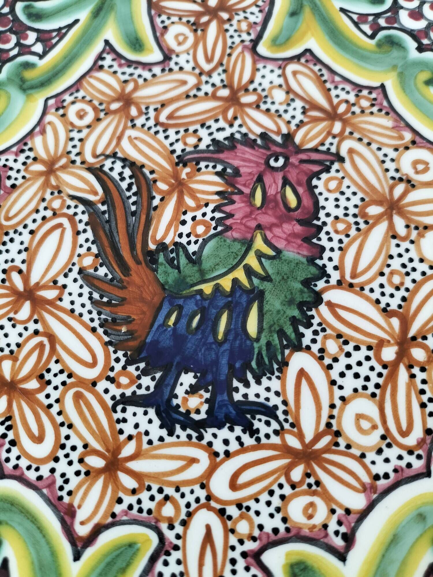 Assiette portugaise Nazari peinte main au coq