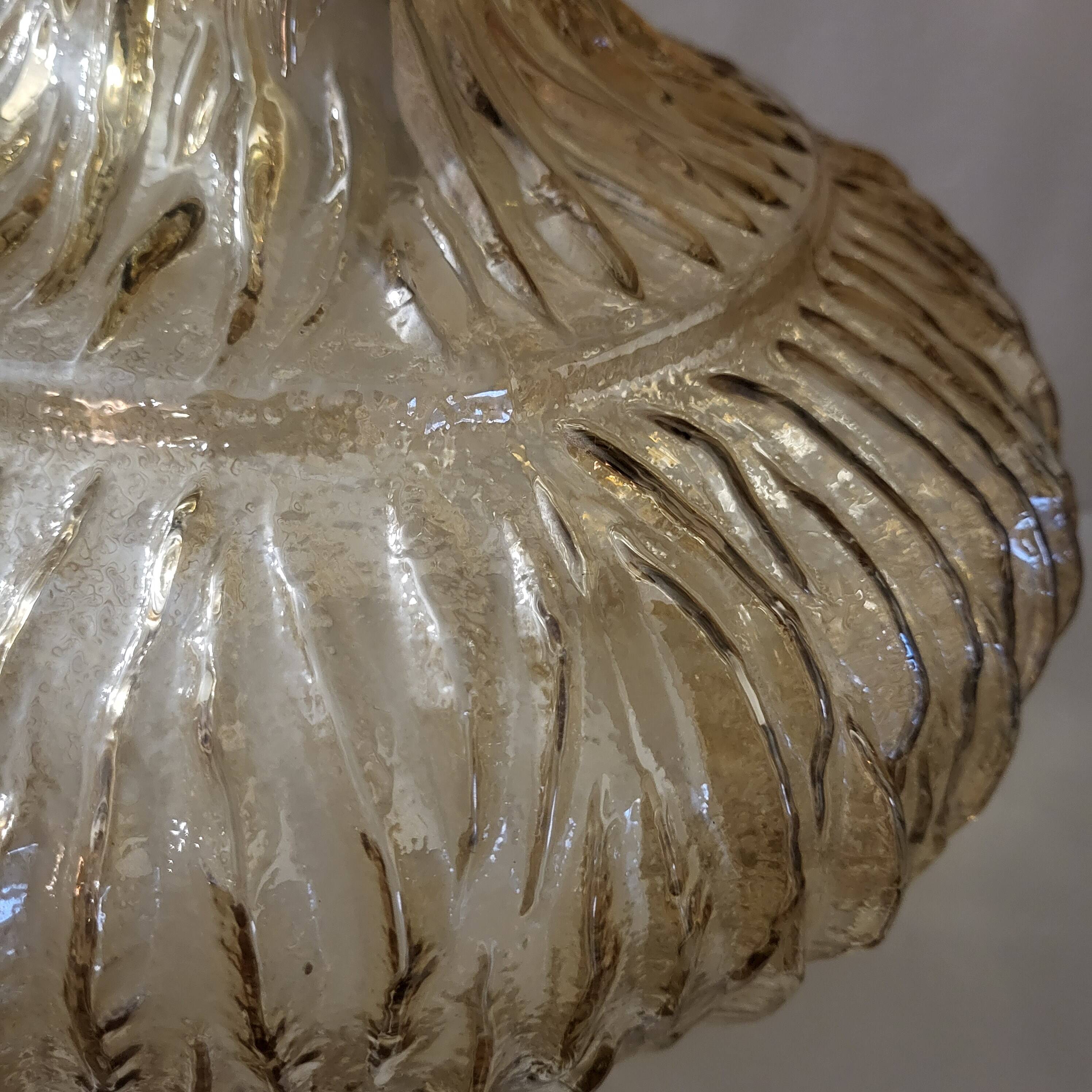 Amber glass pendant, iridescent gold, vintage 1960-70.