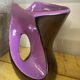 Free-form vase in iridescent black and mauve ceramic, Germany 1960