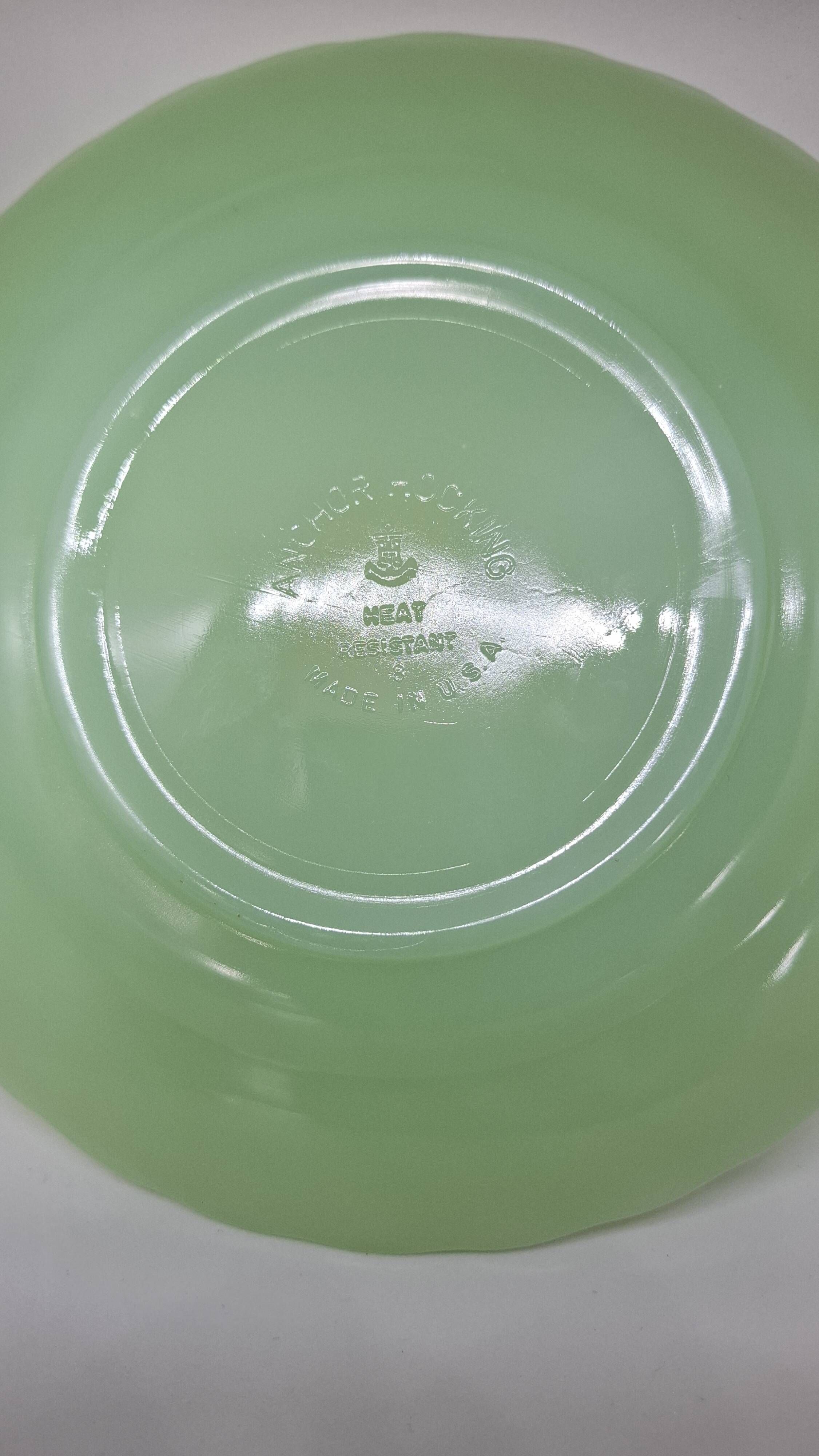 Vintage Fire-King Jadeite Swirl/Shell Coffee Set – 6 Pcs (Original Label)