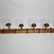 Ancien portemanteau rustique en bois tourné à l'imitation du bambou 1900, 6 patères