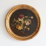 Set of 3 paintings bouquet of flowers