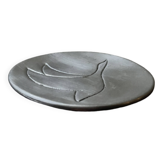polished aluminum pocket emptier, signed and stamped in the mass