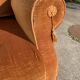 Pair of toad armchairs in old gold velvet