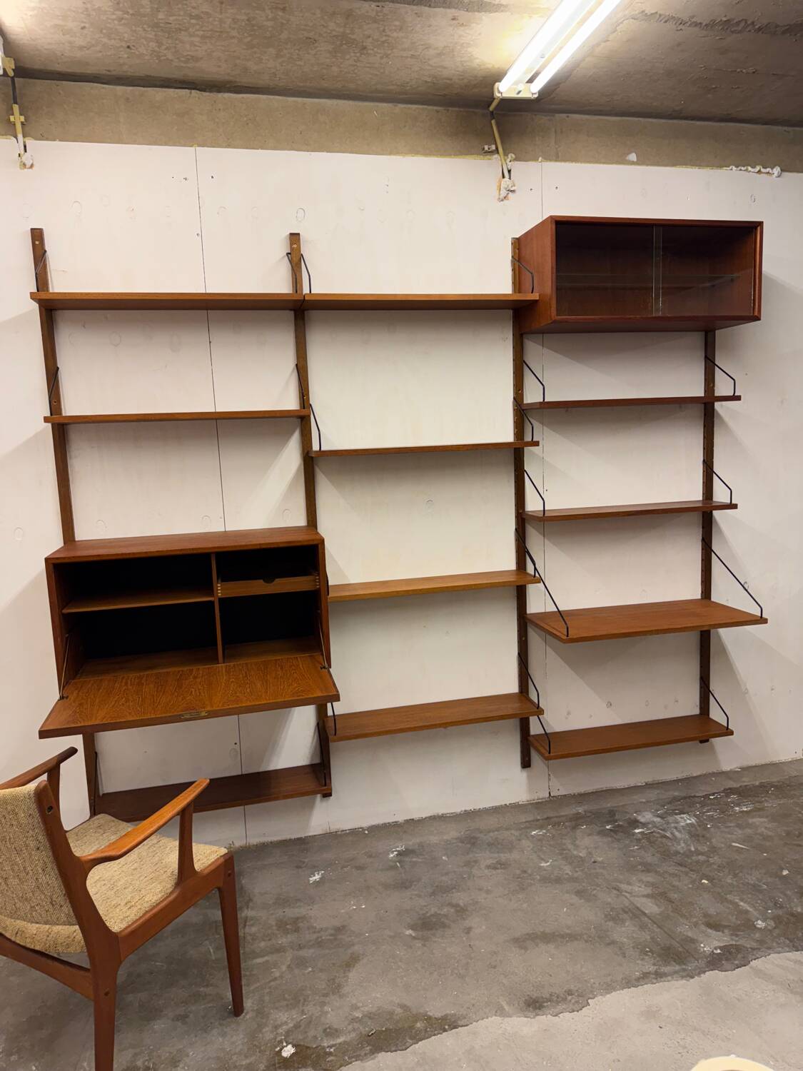 Meuble mural scandinave vintage en teck par Poul Cadovius pour Royal System, Cope
