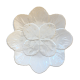 Assiette feuilles barbotine