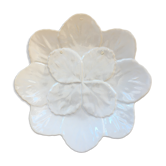 Assiette feuilles barbotine