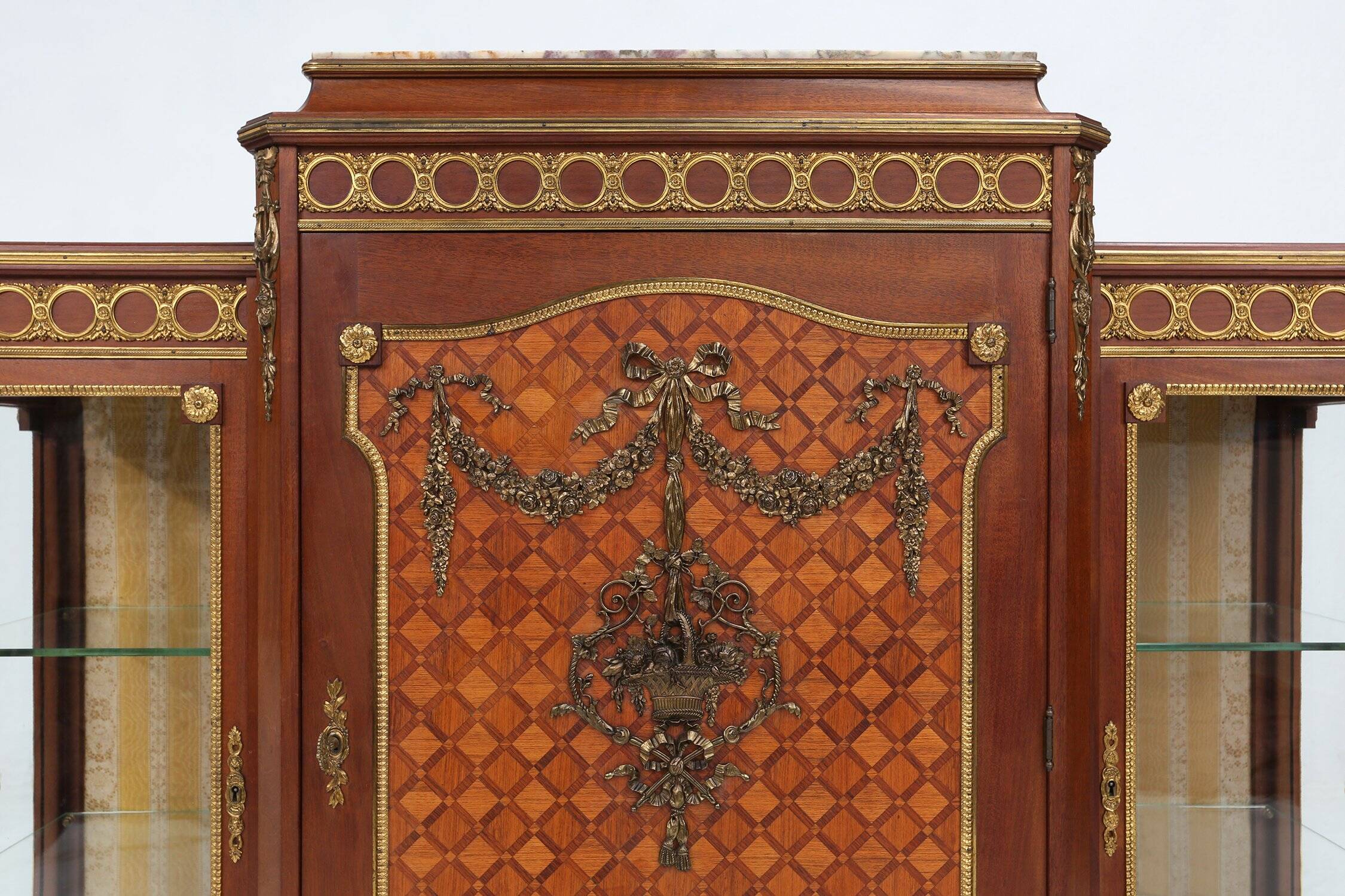 Louis Xvi Display Cabinet in Marquetry with Light, France, 1850s