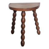 Turned wooden tripod stool