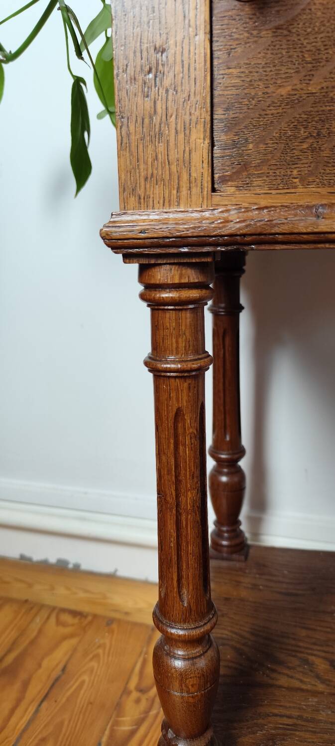 Side table, old antique bedside table