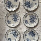 Assiettes plates et plat terre de fer sarreguemines u c modèle flore