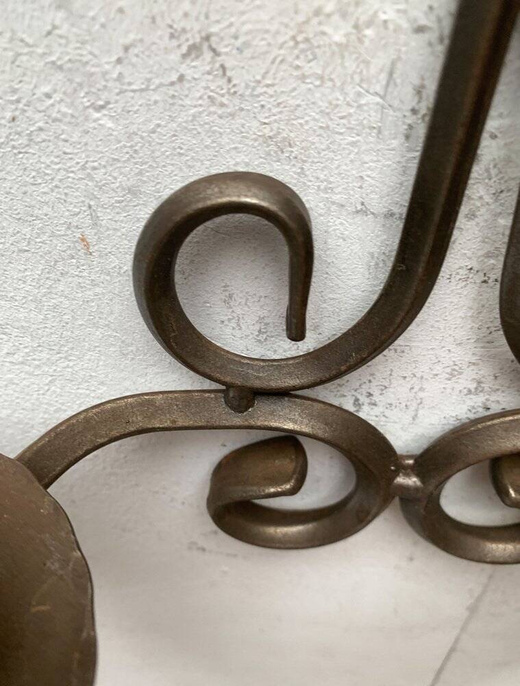 Vintage Swedish Wrought Iron Wall Candleholders from Ahrnebergs, Set of 2