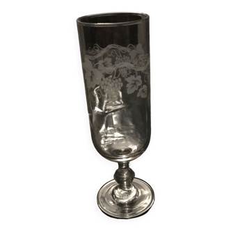 Verre à pied flûte motif vigne