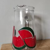 Carafe vintage sérigraphiée motif pastèque made in italy