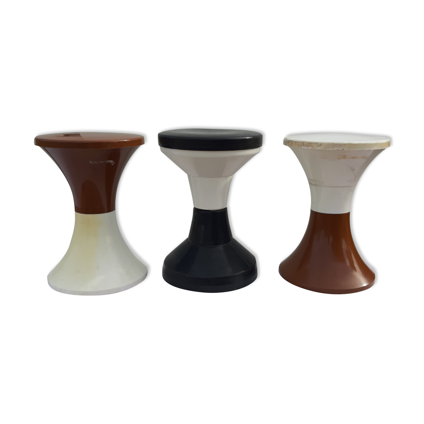 3 vintage tam tam " Stamp " stools