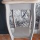 Beige and grey patina side table