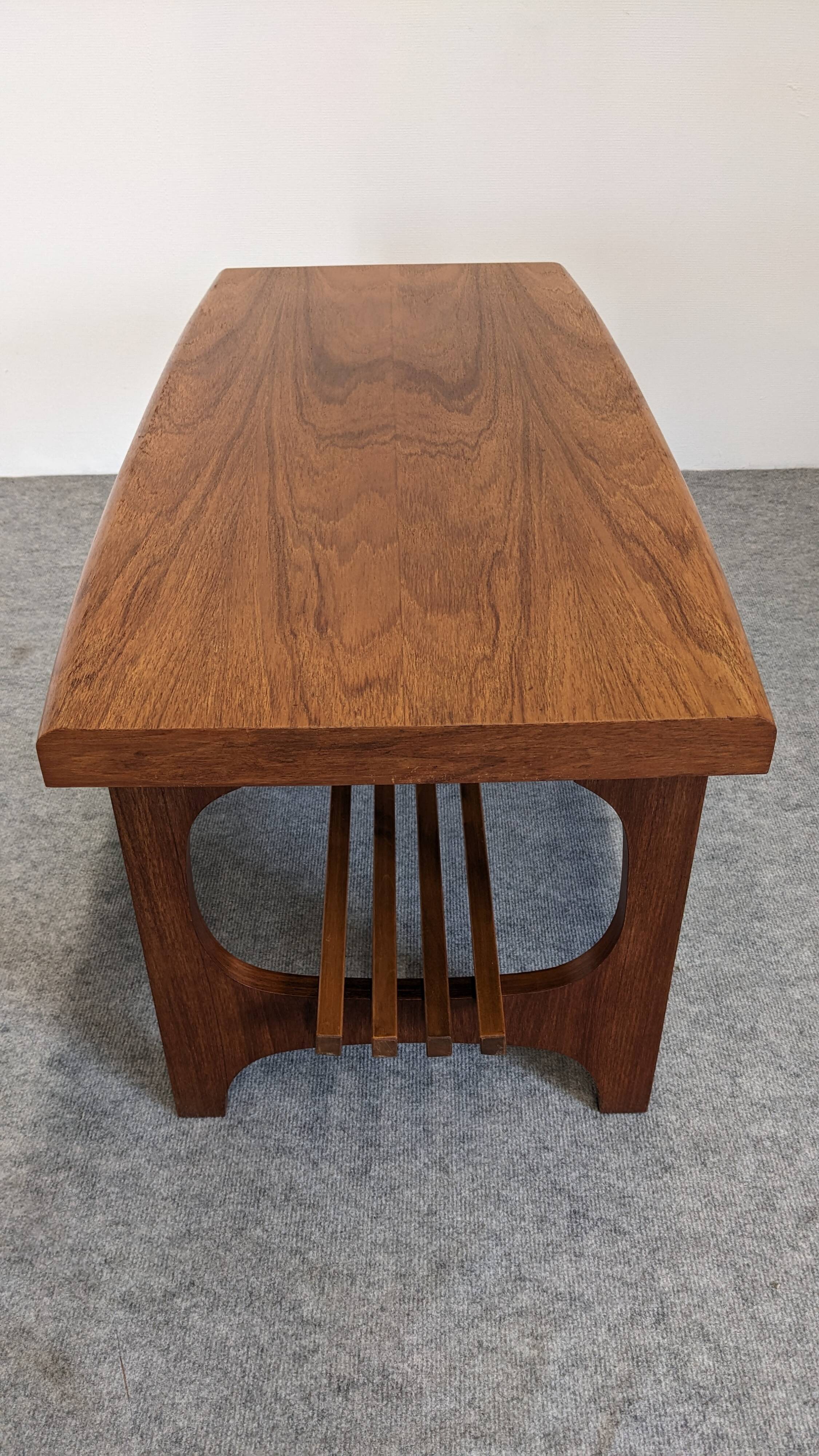 Scandinavian teak coffee table with magazine rack, Sweden circa 1970.