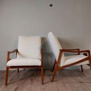 Pair of Jiroutek armchairs by Interier Praha, Vintage Czech 1960s