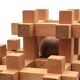 Japanese wooden puzzle sculpture by Sori Yanagi for Kumiki from the 1970s.