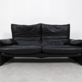 Ensemble de 2 canapés Cassina Maralunga 2,5 places - cuir noir