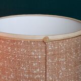 Table lamp in wool tweed and foot in cream color wood