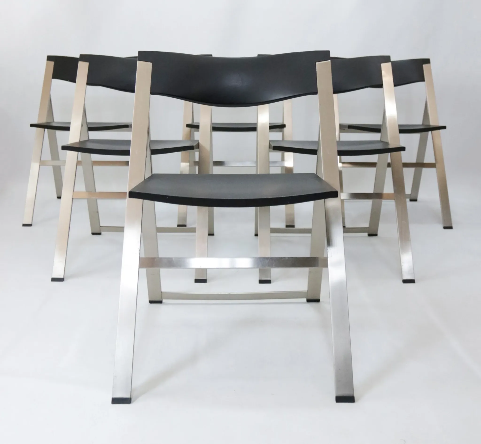 Set of six P08 folding chairs by Justus Kolberg for Tecno, Italy