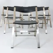 Set of six P08 folding chairs by Justus Kolberg for Tecno, Italy