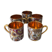 Royal porcelain coffee cups from Luxe inside copper gold cashmere pattern