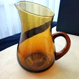 Jug, amber blown glass water carafe 1.5 l