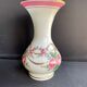 Vase Napoleon III in white opaline with floral decoration with gilding