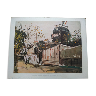 Gravure | Maurice Utrillo | Le Moulin de la Galette à Paris | Imprimé en 1966