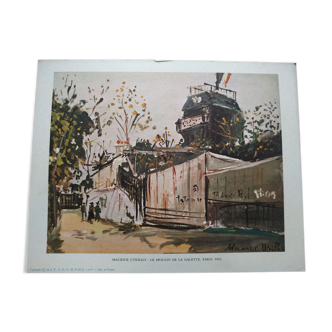 Engraving| Maurice Utrillo | The Moulin de la Galette in Paris | Printed in 1966