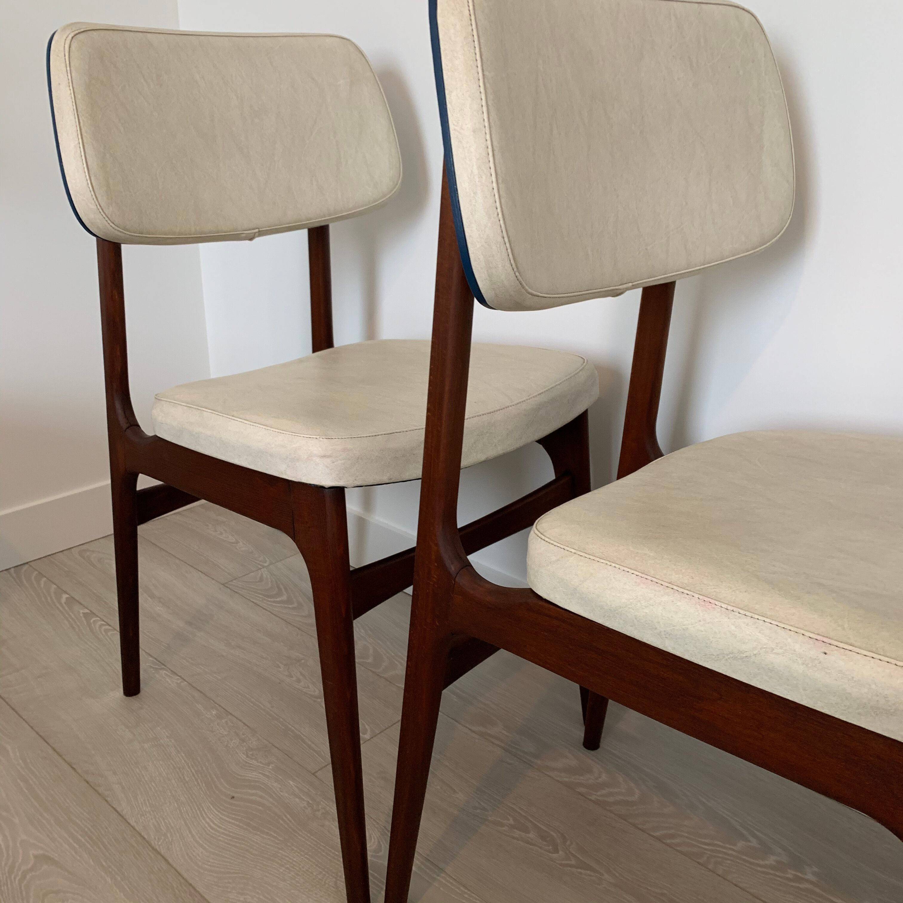 Wooden and skai chairs